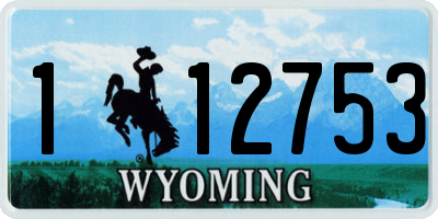 WY license plate 112753