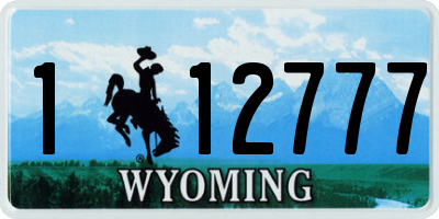 WY license plate 112777