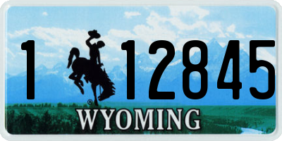 WY license plate 112845