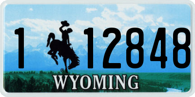 WY license plate 112848
