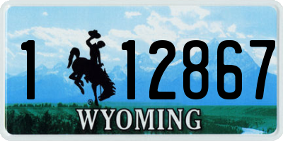 WY license plate 112867