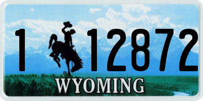 WY license plate 112872