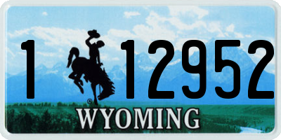 WY license plate 112952