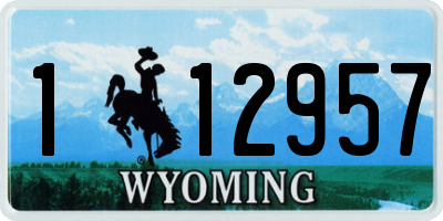 WY license plate 112957