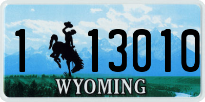 WY license plate 113010