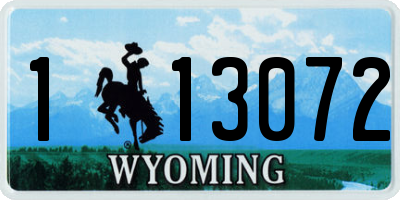 WY license plate 113072