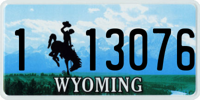 WY license plate 113076