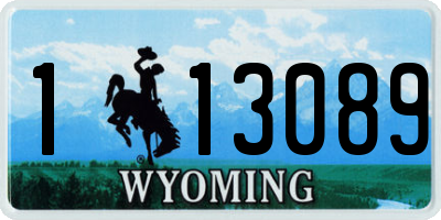 WY license plate 113089