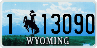 WY license plate 113090