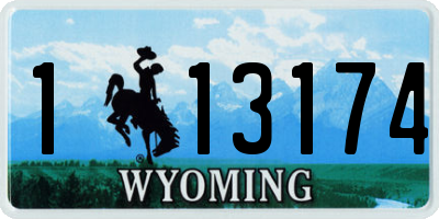WY license plate 113174