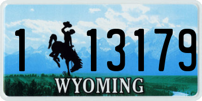 WY license plate 113179