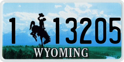 WY license plate 113205