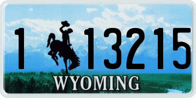 WY license plate 113215