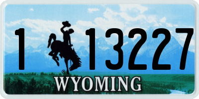WY license plate 113227
