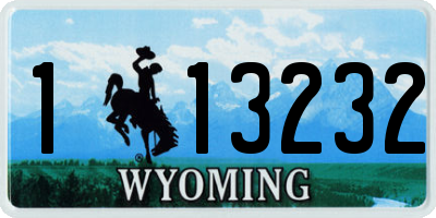 WY license plate 113232