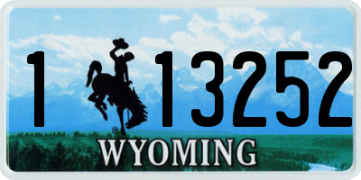 WY license plate 113252