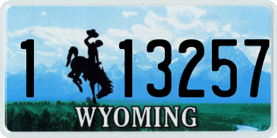 WY license plate 113257
