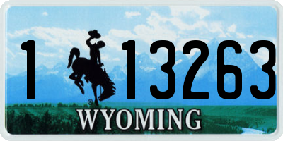 WY license plate 113263