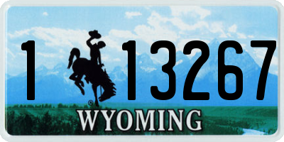 WY license plate 113267
