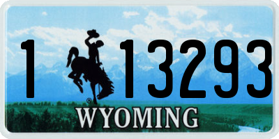 WY license plate 113293