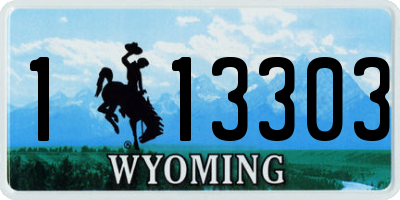 WY license plate 113303