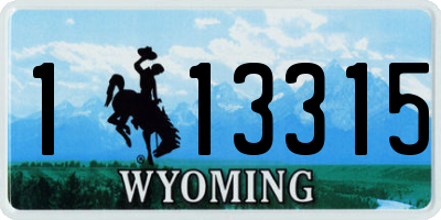 WY license plate 113315
