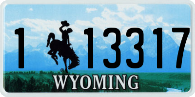 WY license plate 113317