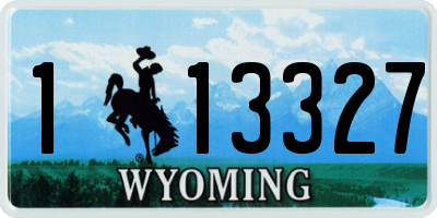WY license plate 113327