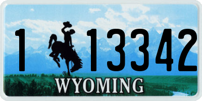 WY license plate 113342