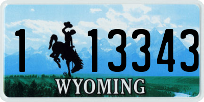 WY license plate 113343