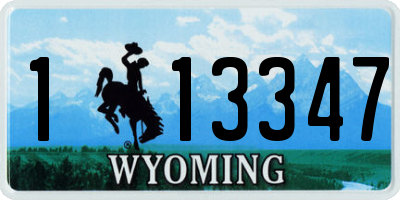 WY license plate 113347