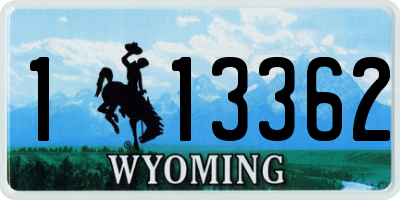 WY license plate 113362