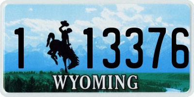 WY license plate 113376