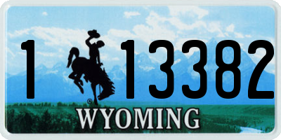 WY license plate 113382