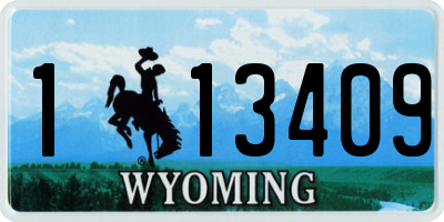 WY license plate 113409