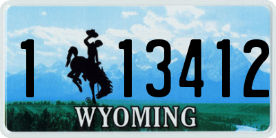 WY license plate 113412