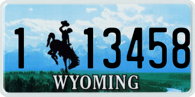 WY license plate 113458
