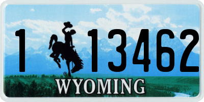 WY license plate 113462