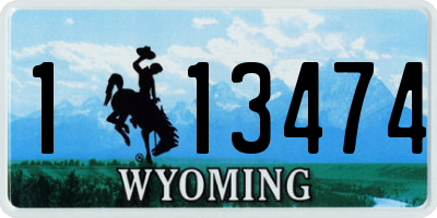 WY license plate 113474