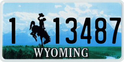 WY license plate 113487