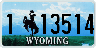 WY license plate 113514