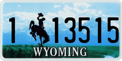 WY license plate 113515