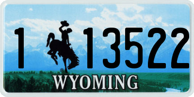 WY license plate 113522