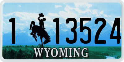 WY license plate 113524