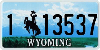 WY license plate 113537