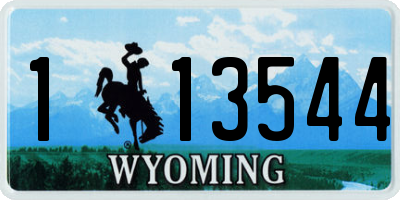 WY license plate 113544