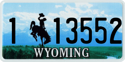 WY license plate 113552