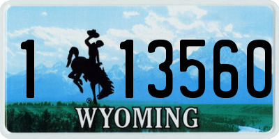 WY license plate 113560