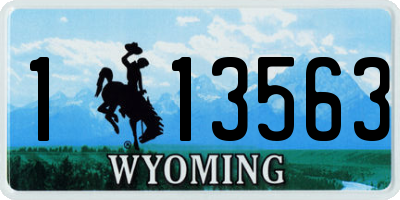 WY license plate 113563