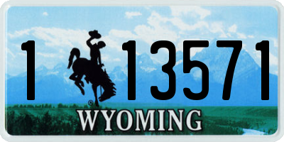 WY license plate 113571